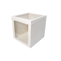 12 x 12 x 12 Inch Display Cake Box Tall 2 Window - Iconic Cake Art