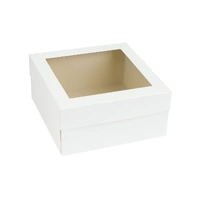 14 X 14 X 6 Inch White Cake Box With Window