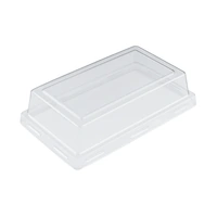 Plastic Rectangle Dessert Cup Lids 120ml - 10Pc