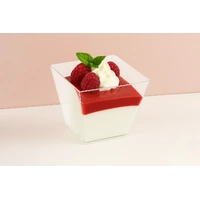 Plastic Dessert Cup Square 240ml - 10Pc