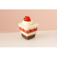 Plastic Dessert Cup Square Mini 60ml - 10Pc