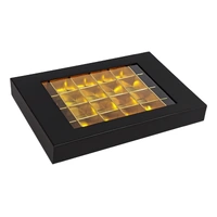 24 Holds Black & Gold Luxury Chocolate Box - 3cm Deep Iconic Cake Art