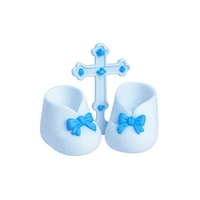 Christening Cake Kit - Boots - Baby Shoes - Cake Topper