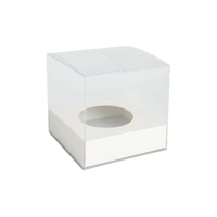1 Single Clear Cupcake Box With White Base