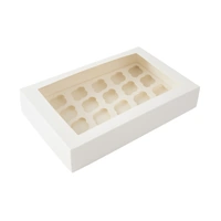 Mini 24 Holds White Cupcake Box With White Base