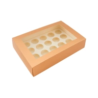 24 Holds Rose Gold Cupcake Box With White Base