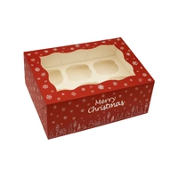 6 Holds Christmas Cupcake Box - 4 Inch Deep Iconic cake Art