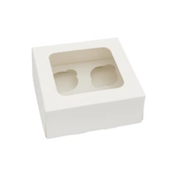 4 Holds White Cupcake Box With White Base
