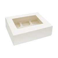 6 Holds White Cupcake Box With White Base