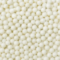 Shiny White 6mm Edible Cachous Pearls - 1kg