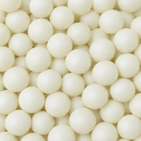 Shiny White 10mm Edible Cachous Pearls - 1kg
