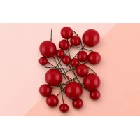 Cherry Red Gloss Ball Topper 20Pcs
