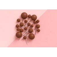 Caramel Brown Matte Ball Toppers 20pcs