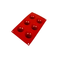 6 Cavity - Hemisphere 60mm - 2.4 Inch Chocolate Silicone Ball Mould - D-003