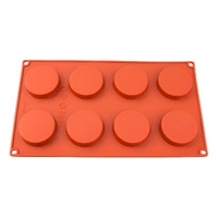 8 Cavity - Flat Disc Silicone Chocolate Mould - D-029
