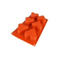6 Cavity - Deep Heart Shape Silicone Chocolate Mold Flexible Baking Mould