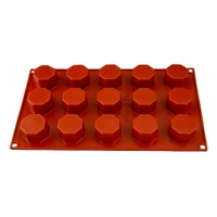 15 Cavity - Octagon Silicone Chocolate Dome Mold Flexible Baking Mould - D-037