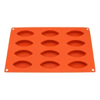 12 Cavity - Oval Silicone Chocolate Mold Baking Mould -D-038