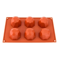 6 Cavity - Round Jewel Silicone Chocolate Mold Flexible Baking Mould - D-049
