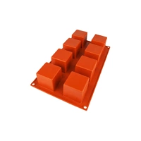 8 Cavity - Square Cube Large Silicone Chocolate Mold D-098