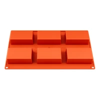 6 Cavity -  Rectangle Soap Bar Silicone Chocolate Mold- D-099