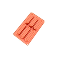 6 Cavity - Long Oval Silicone Chocolate Mold D-102