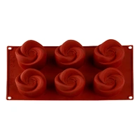 6 Cavity - Swirl Flexible Silicone Mold - D-112