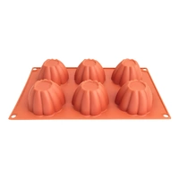6 Cavity - Fluted Silicone Chocolate Mold D-115