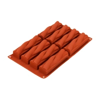 8 Cavity - Twisted Log Silicone Chocolate Mold D-117