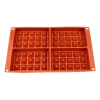 4 Cavity - Waffle Silicone Chocolate Mold Divided In To Four Squares D-123