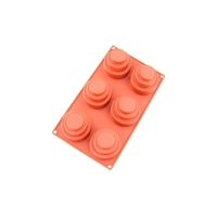 6 Cavity - Flat Top Circle Silicone Chocolate Mold D-124