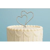 Diamante Double Heart Topper 12cm 