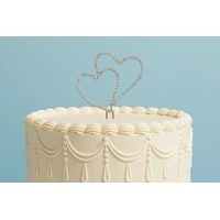Diamante Double Heart Topper 7cm 