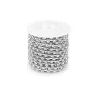 4mm Silver Single Row Spaced Diamante Rhinestone Chain