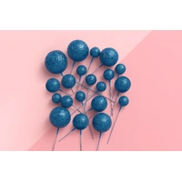 Glitter Royal Blue Ball Topper 20Pcs