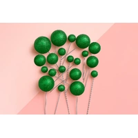 Glitter Green Ball Topper 20Pcs