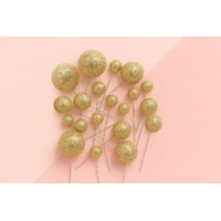 Glitter Gold Ball Topper 20Pcs
