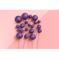 Glitter Purple Ball Topper 20Pcs