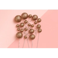 Glitter Rose Gold Ball Topper 20Pcs