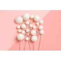 Glitter White Ball Topper 20Pcs