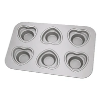 Anodized 6 Heart Cup Muffin Pan - Hot Stuff Bakeware