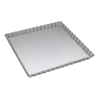 12 Inch x 12 Inch x 1 Inch High Fluted Tart Quiche Pan - Hot Stuff Bakeware