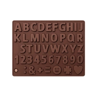 Small English Alphabet Numbers Emojis Chocolate Silicone Mould: Single