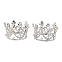 Silver Crown Toppers 5cm (2 Pack)