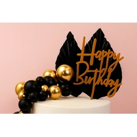 Black and Gold Birthday Topper Set Iconic Cake Art