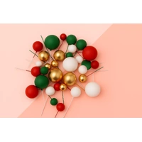 32PCS Christmas Ball Topper Set Iconic Cake Art