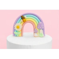 Pastel Rainbow Bee Topper Iconic Cake Art