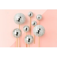 "Disco Ball  Set of 8Pcs with Sticks  3cm, 4cm, 5cm, 6cm"