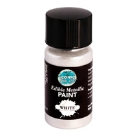White Metallic Edible Paint with Brush - Iconic Cake Art