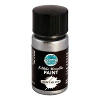 Light Silver Metallic Edible Paint with Brush - Iconic Cake Art